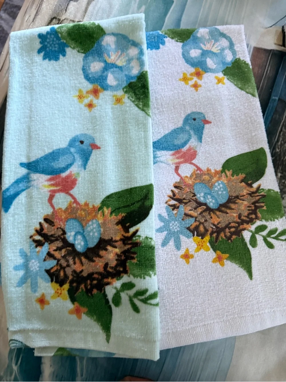 New Set of 4 Kohl's Bird Nest Hand Towel Set